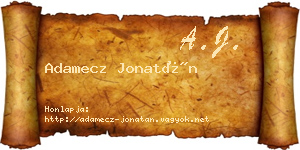 Adamecz Jonatán névjegykártya